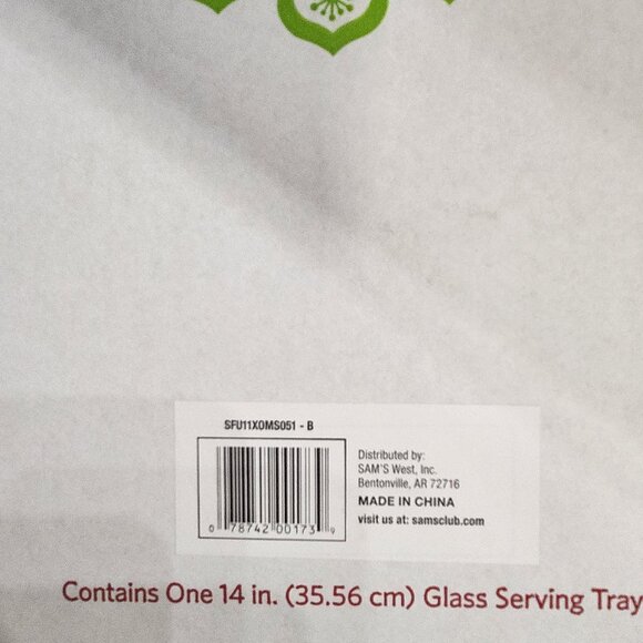 Christmas Sweets Hand Painted Glass Serving Tray 14 inch. By 8 1/2" New - Picture 10 of 10